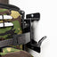 Back side of top piece of golf bag storage shown with golf bag stored