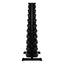 Set of black dumbbells on a white background