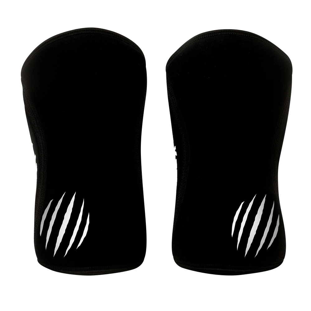 Black socks with white paw print design on a transparent background