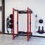 Red folding full cage set up with pullup bar