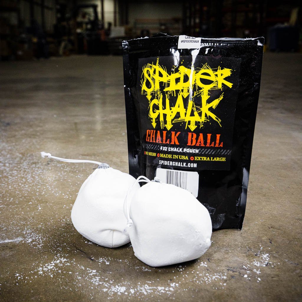 spider chalk balls in front of packaging bag
