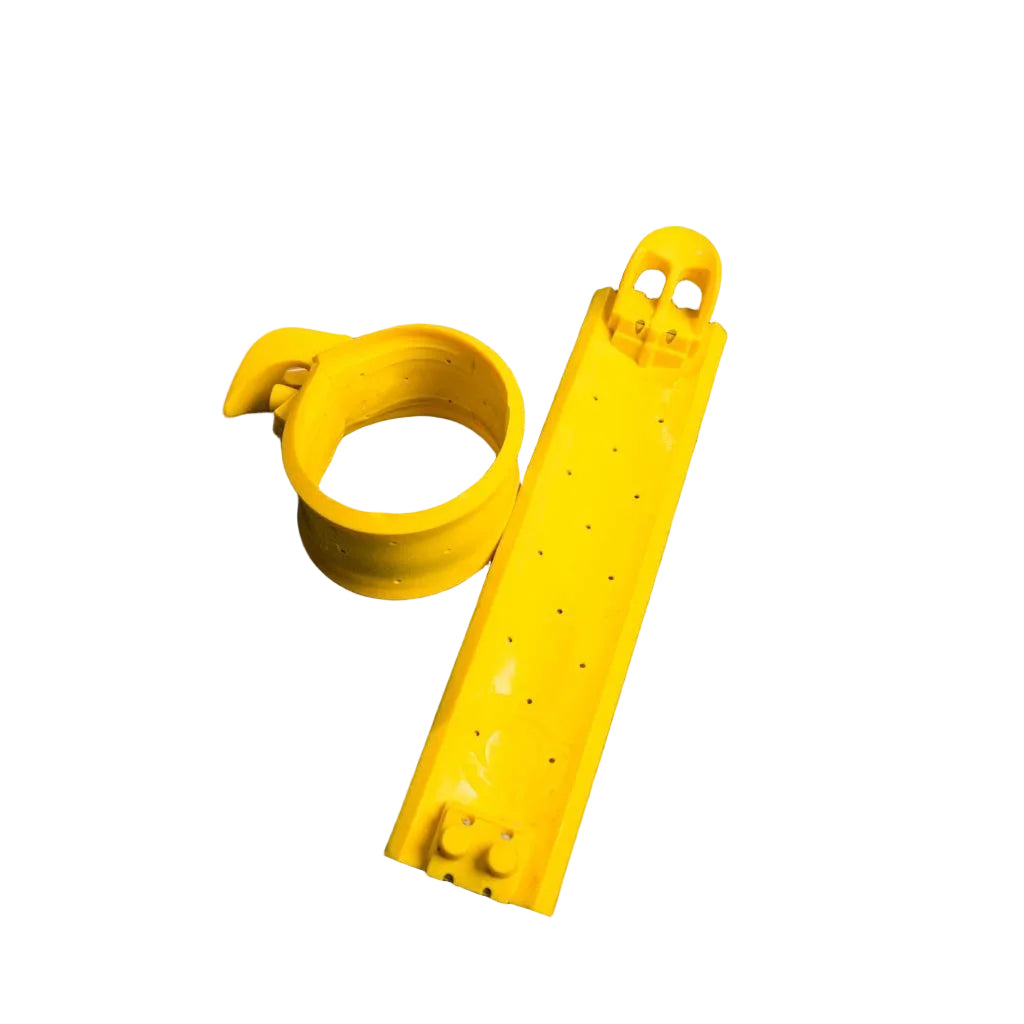 Yellow talon barbell collars folded and unfolded