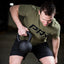 Athlete using Iron kettlebells for upperbody
