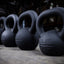 Close up of Iron Kettlebells for strength training