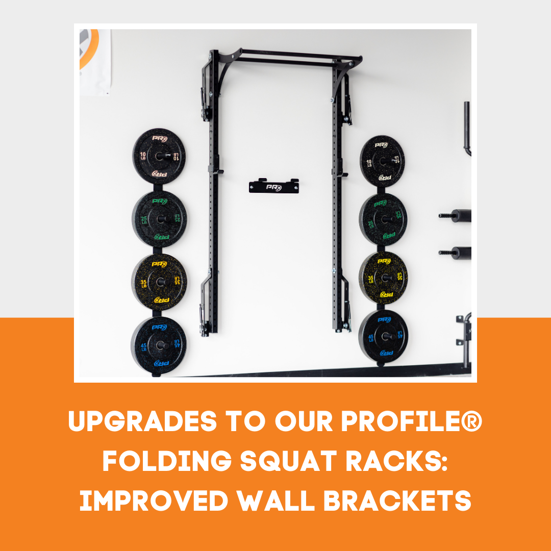Upgrades to Our Profile® Folding Squat Racks: Improved Wall Brackets