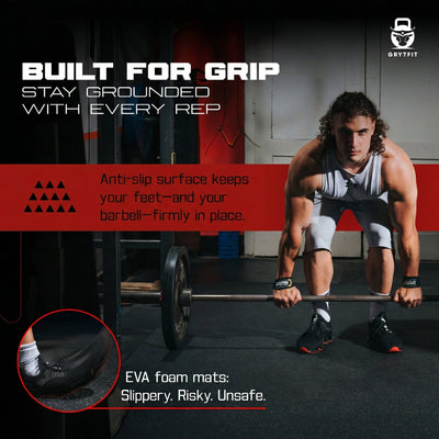 4 pack – Interlocking Rubber Gym Tiles — 22.5" × 22.5" | 1/2" Thick