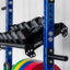 storage shelf with dumbbells