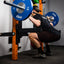 Athlete being spotted by PRx Spotter arms on squat rack