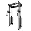 Black and silver weightlifting cage on a white background