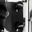 Black PRx weightlifting attachments on a white rack