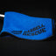 Blue Barbell Rescue towel on a black background