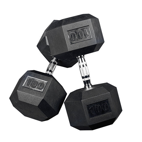 Rubber Hex Dumbbell Set - Thumbnail 4
