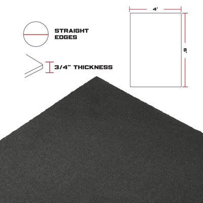 Eco 6' x 4' Rubber Gym Mat - 3/4" Thick