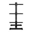 Black metal rack on a white background