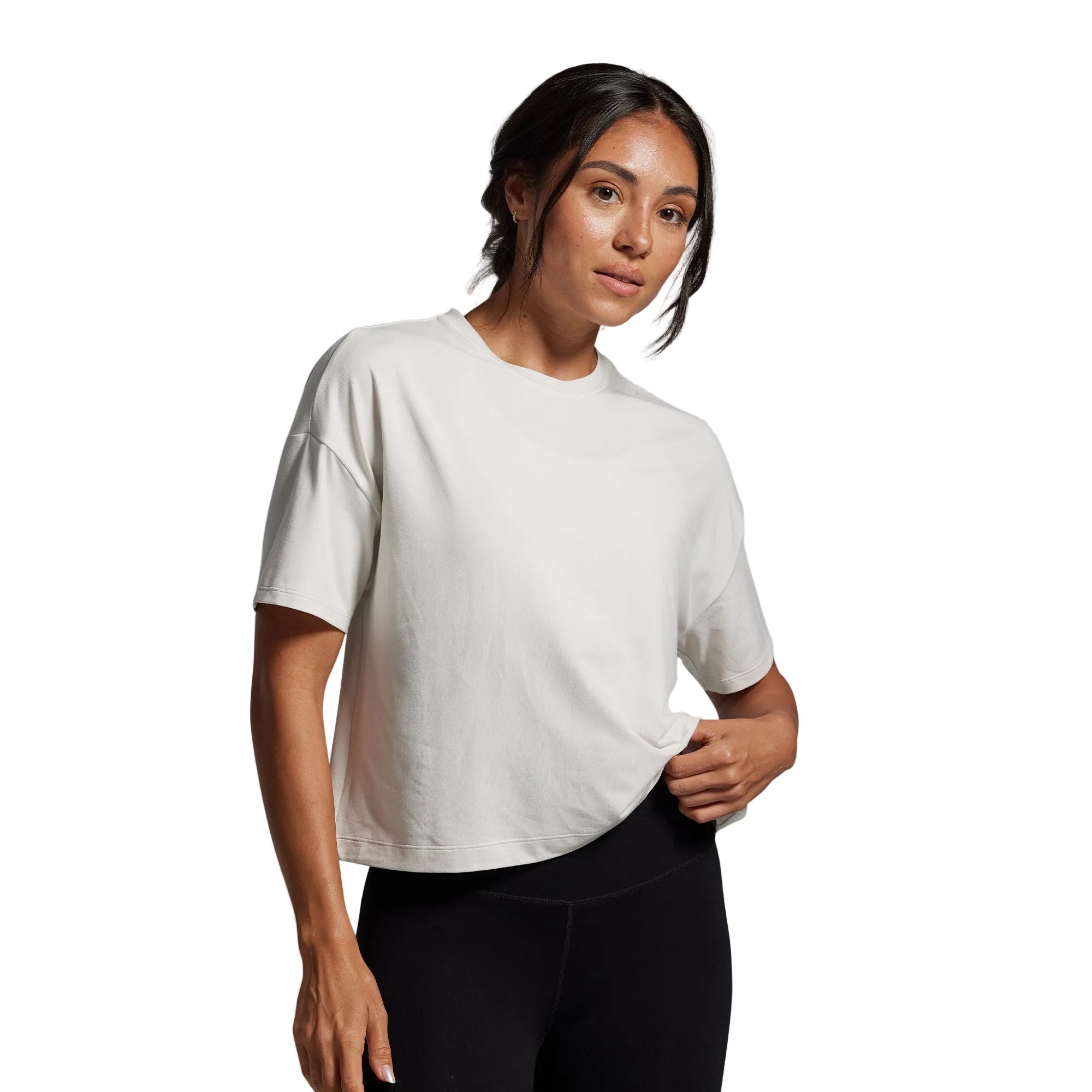 Premium Basic Crop Tee (Sand) – PRx Performance