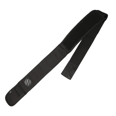 Black weightlifting belt on a white background