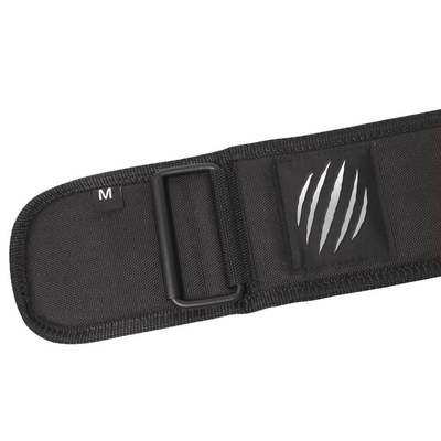 Black belt with a logo on a white background