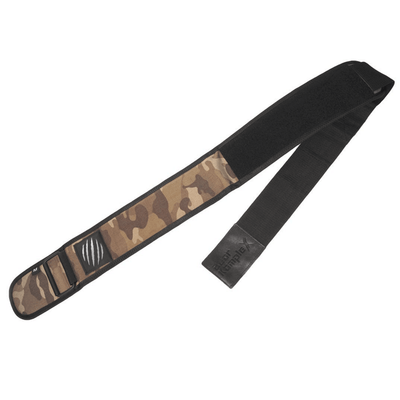 Black and camouflage-patterned belt on a white background
