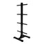 Black metal weightlifting rack on a white background