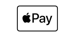 Apple Pay logo with black text and apple icon on a white background