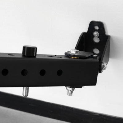 Black metal bracket on a white background