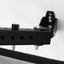 Black metal bracket on a white background