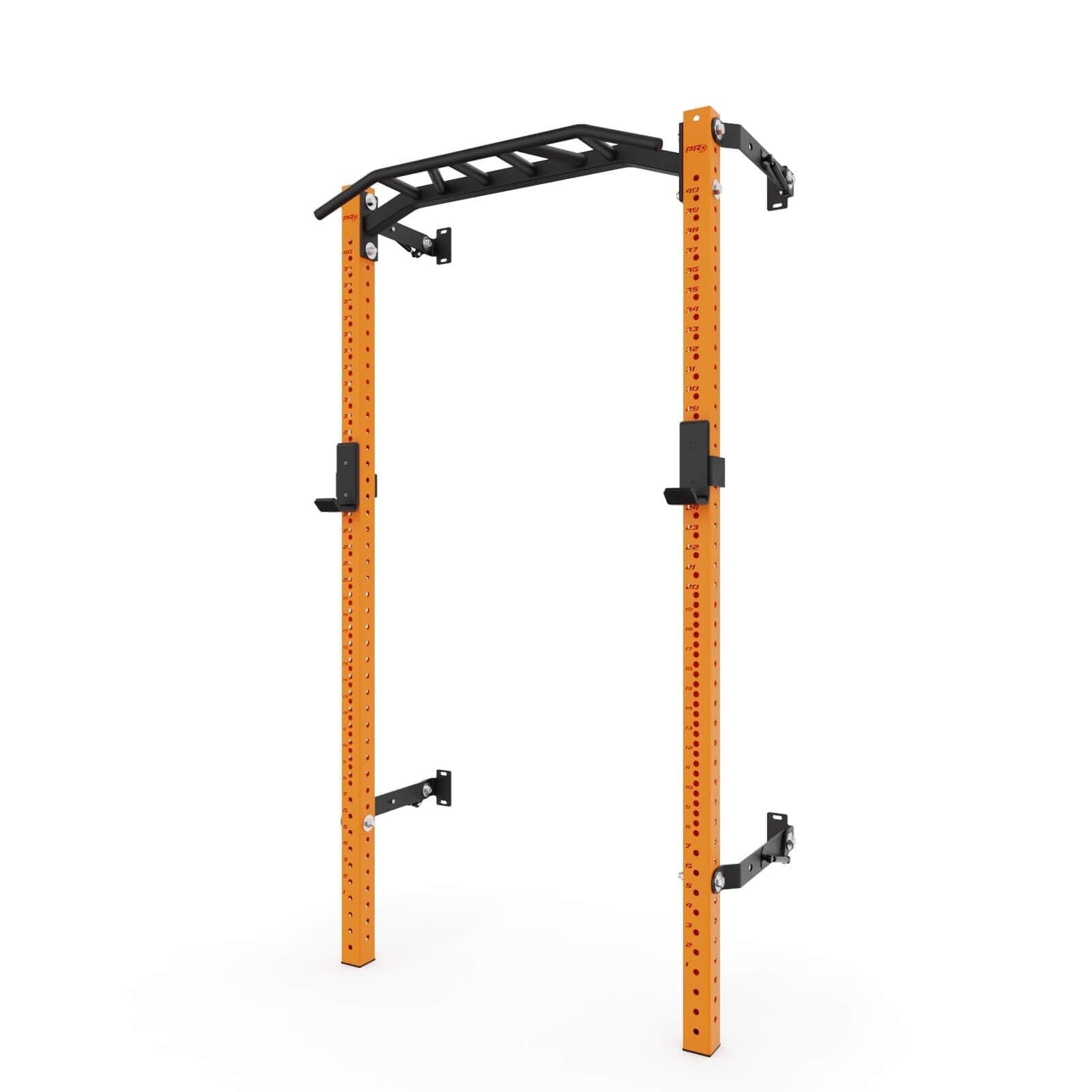 PRx Profile PRO Folding Squat Rack with Multi-Grip Bar - Orange