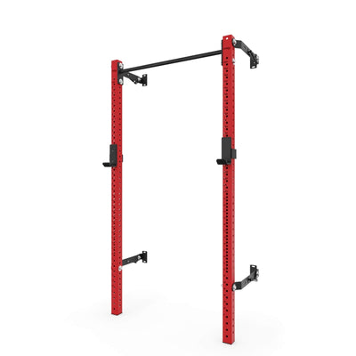 Red PRx Profile PRO Folding Squat Rack with Straight Pull-Up Bar
