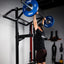 Athlete using Profile® spotter arms while doing overhead press