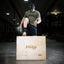 Athlete using plyo box for step ups