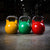 line up of kettlebells for strength and conditioning