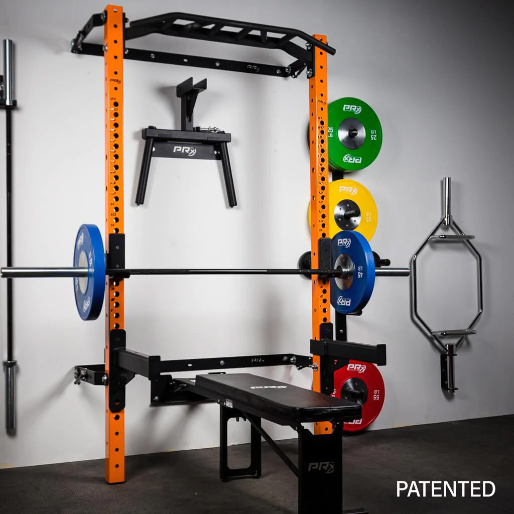 Squat Rack Storable Home Gym Wall Mounted Storable Weight Bench