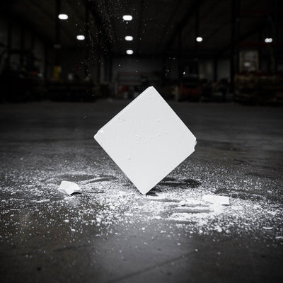 block of mega spider chalk hitting the ground
