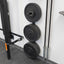 3-peg Profile® vertical wall storage with weight on