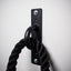 close up of battle rope storage unit hook