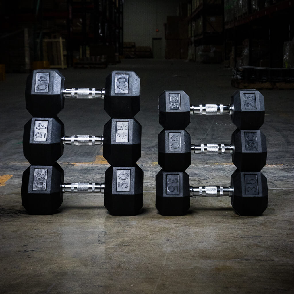 Rubber Hex Dumbbell Set
