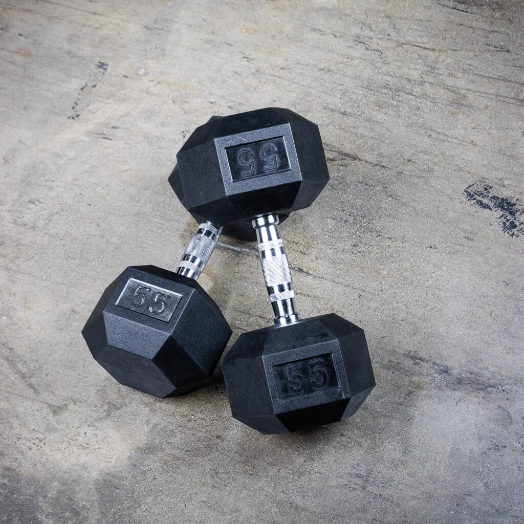 Rubber Hex Dumbbell Set - Thumbnail 3