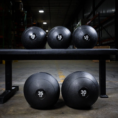 group of slam balls lined up